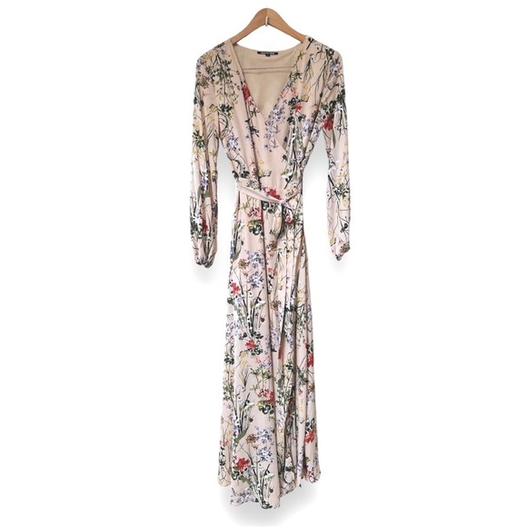 Gianni Bini | Floral Pattern Maxi Wrap Dress | Size Small | Nude/Pink | $60 - Picture 2 of 11